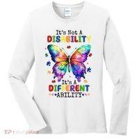 Its Not A Disability Its A Different Ability Autism Butterfly Women's Long Sleeve Shirt thumb 0