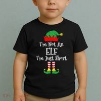 I'm Not An Elf Im Just Short Funny Christmas Matching Family  Toddler T-Shirt thumb 2