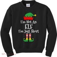 I'm Not An Elf Im Just Short Funny Christmas Matching Family  Kids Sweatshirt thumb 0