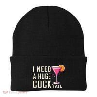 I Need A Huge Cocktail Funny Adult Humor Drinking Beanie thumb 0