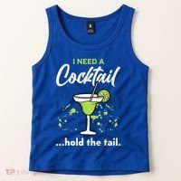 I Need A Cocktail Hold The Tail Mixed Drink Shot Alcohol Bar Tank Top thumb 2