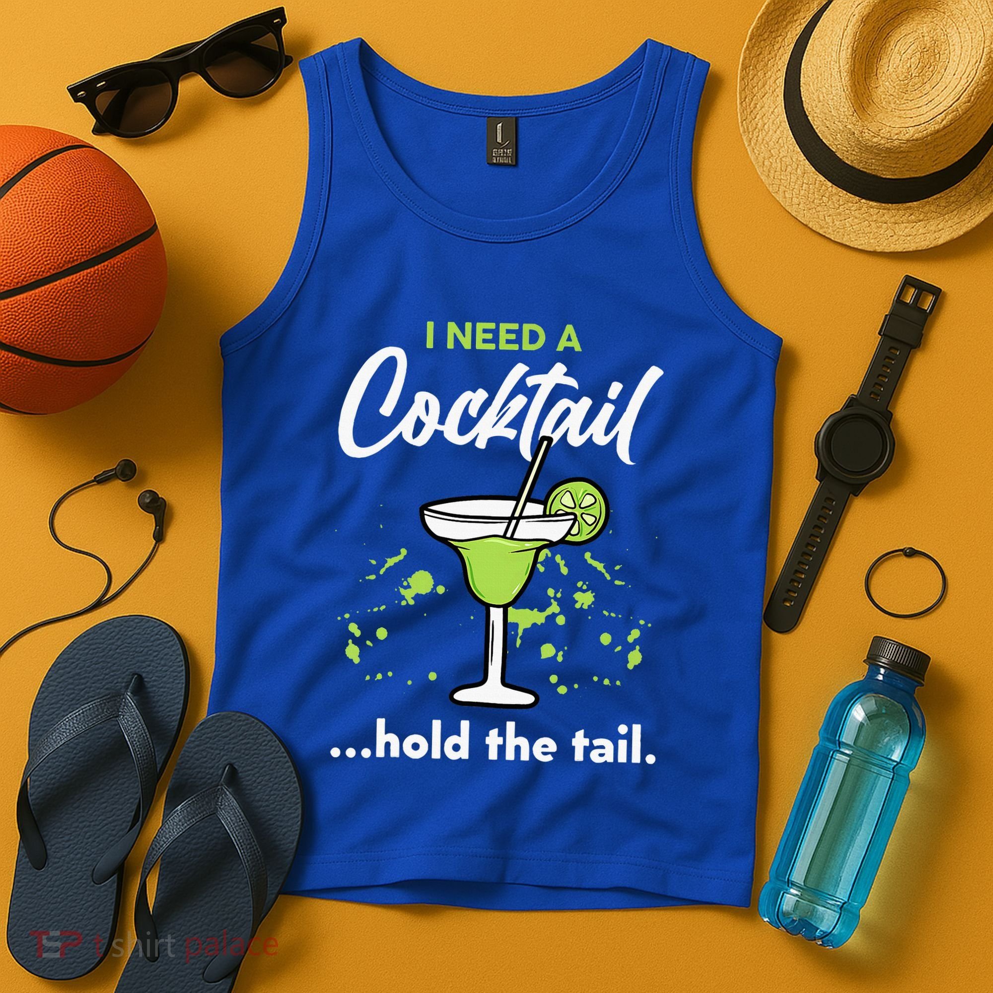 I Need A Cocktail Hold The Tail Mixed Drink Shot Alcohol Bar Tank Top