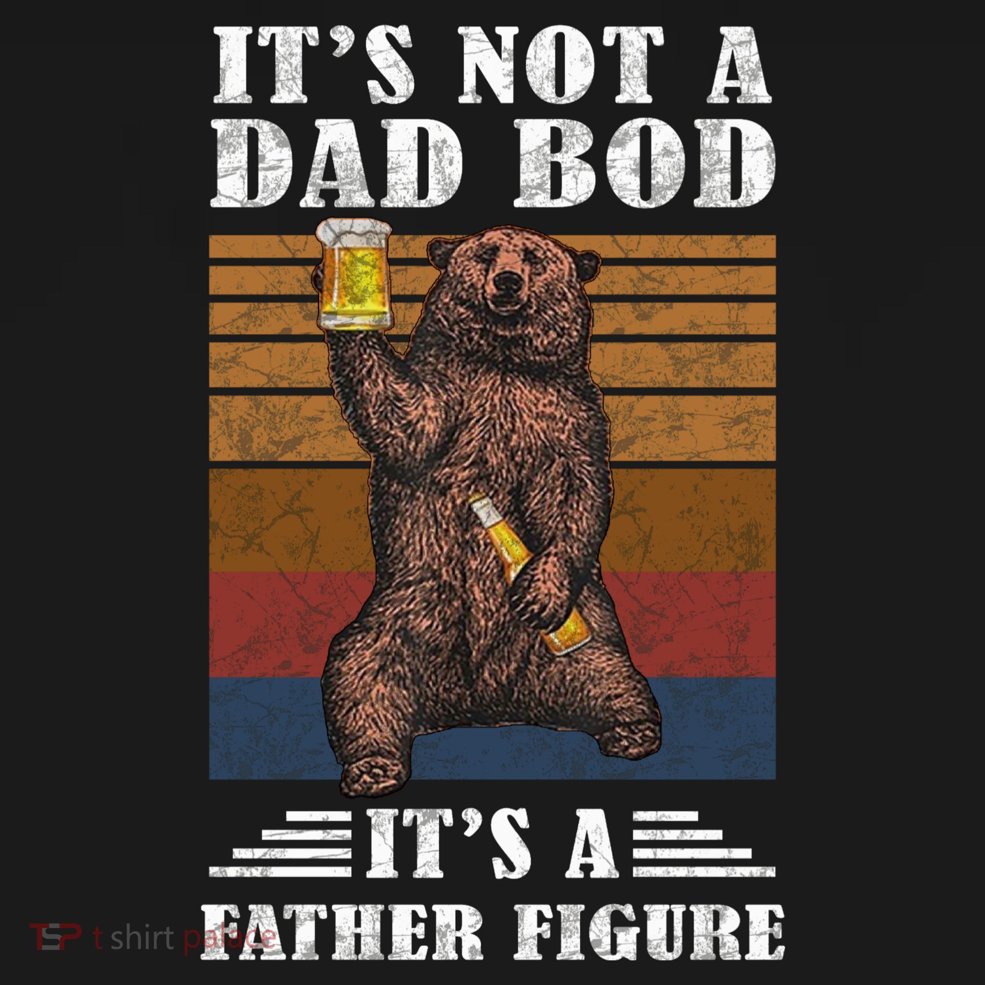 It's Not A Dad Bod It's Father Figure Funny Bear Beer Retro Women's Hoodie