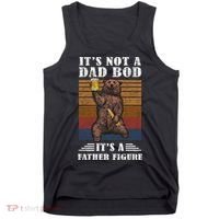 It's Not A Dad Bod It's Father Figure Funny Bear Beer Retro Tank Top thumb 0