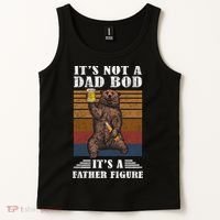 It's Not A Dad Bod It's Father Figure Funny Bear Beer Retro Tank Top thumb 2