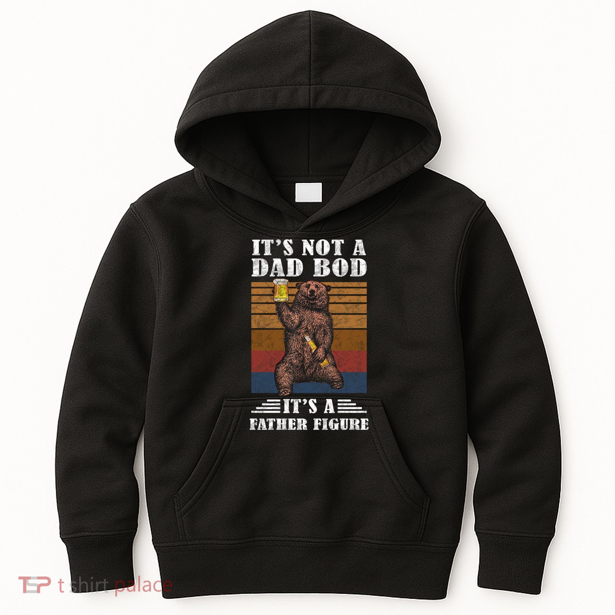 It's Not A Dad Bod It's Father Figure Funny Bear Beer Retro Kids Hoodie