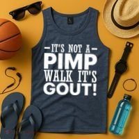 It's Not A Pimp Walk It's Gout Funny Old Man Tank Top thumb 4
