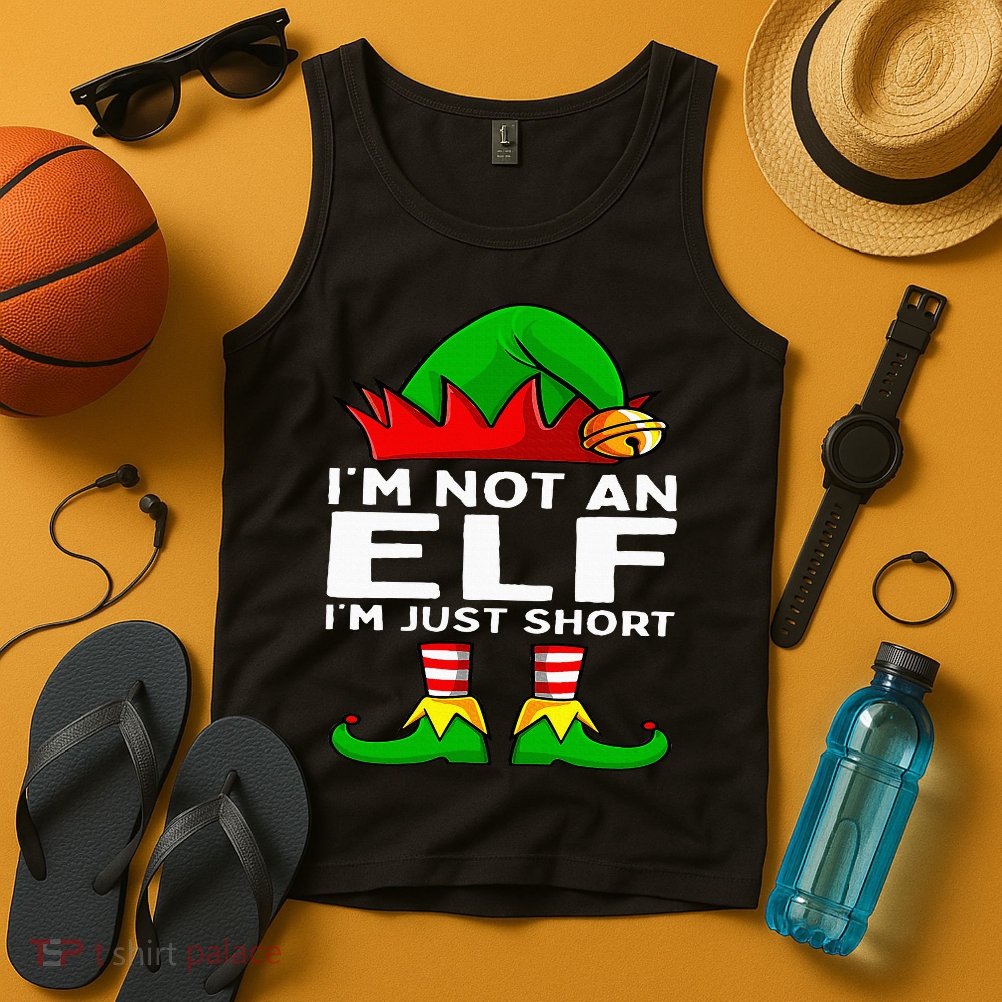 I'm Not An Elf Im Just Short Funny Christmas Matching Family Tank Top