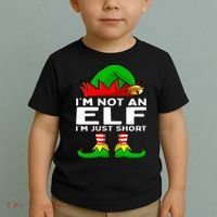I'm Not An Elf Im Just Short Funny Christmas Matching Family Toddler T-Shirt thumb 2