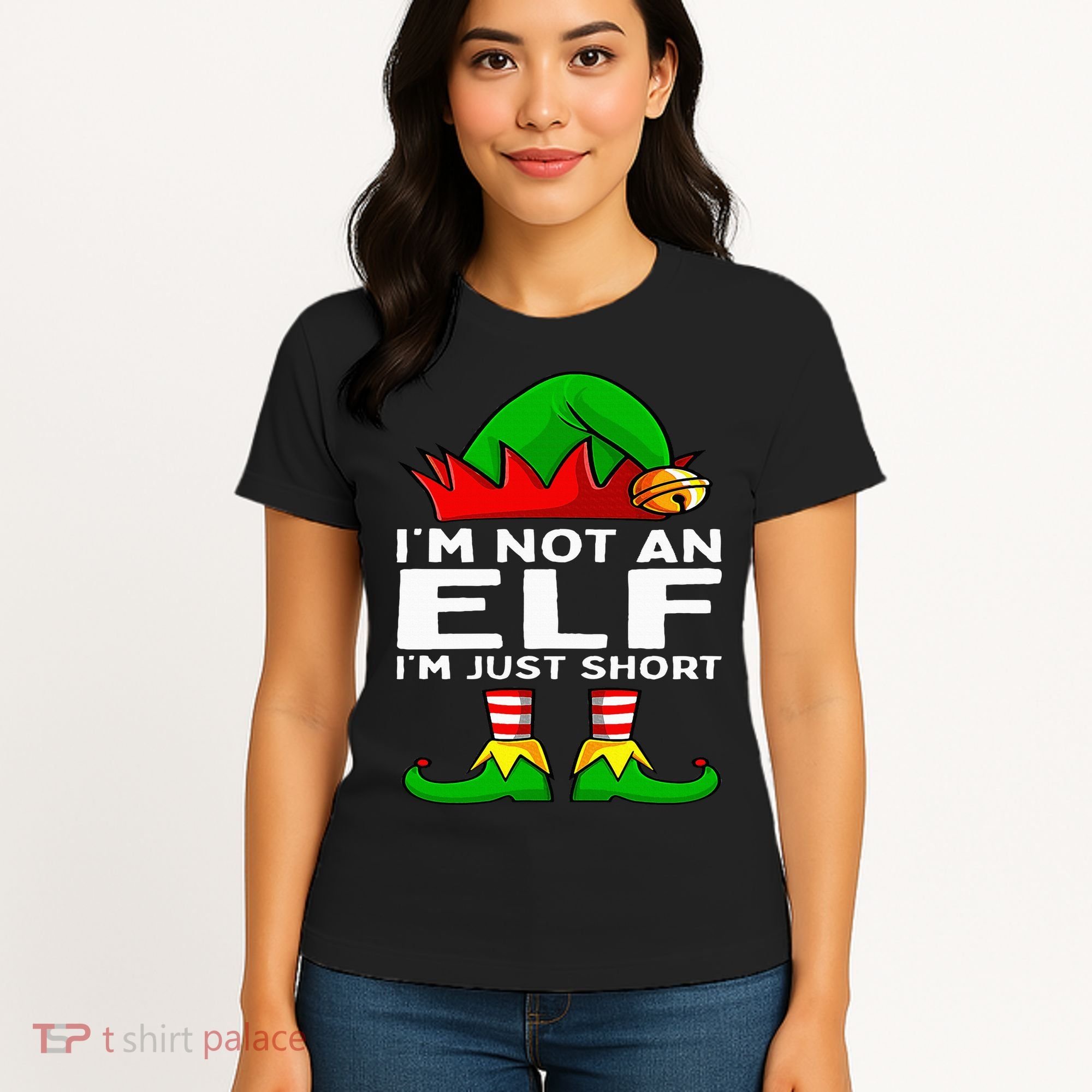I'm Not An Elf Im Just Short Funny Christmas Matching Family Women's T-Shirt