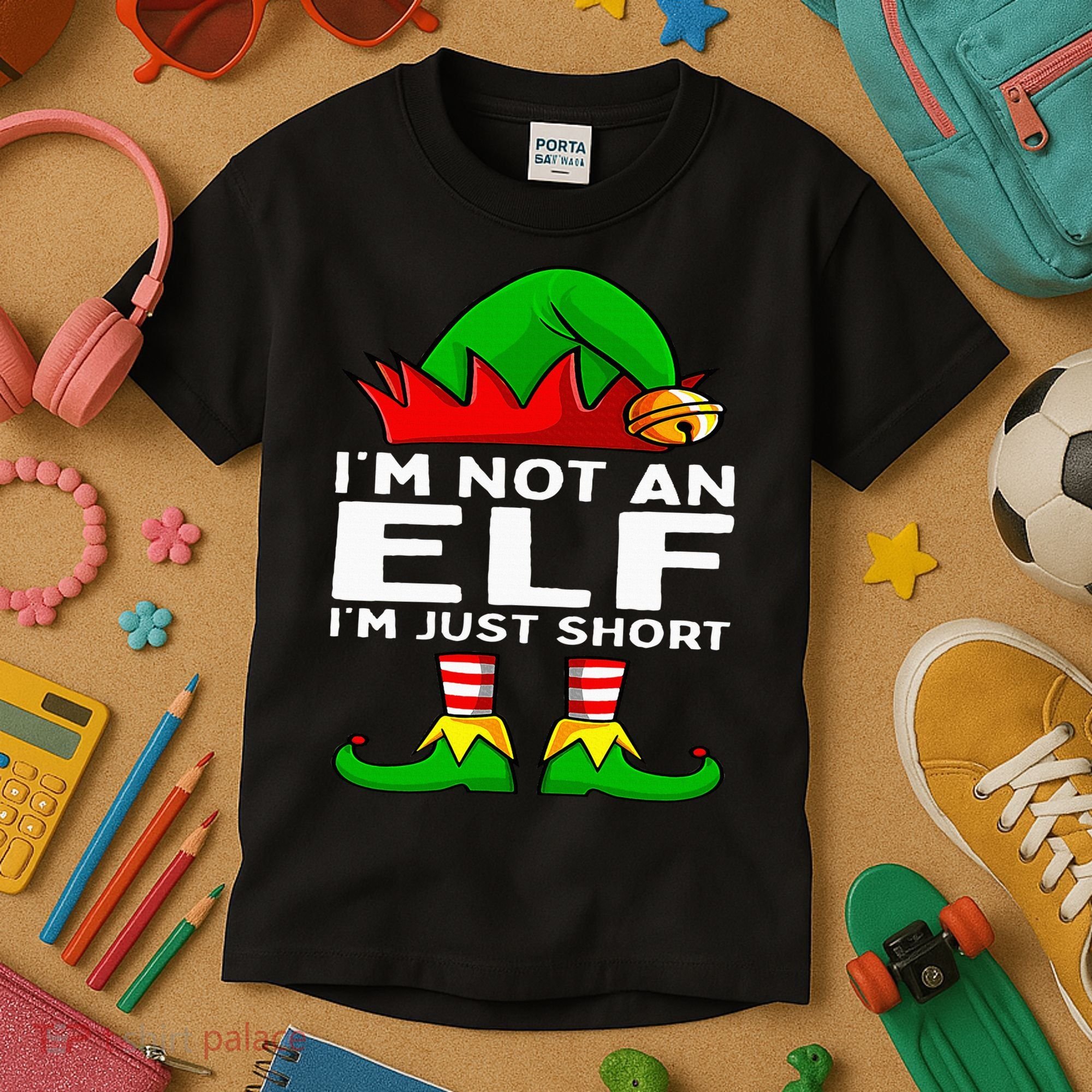 I'm Not An Elf Im Just Short Funny Christmas Matching Family Kids T-Shirt