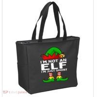 I'm Not An Elf Im Just Short Funny Christmas Matching Family Tote Bag thumb 2