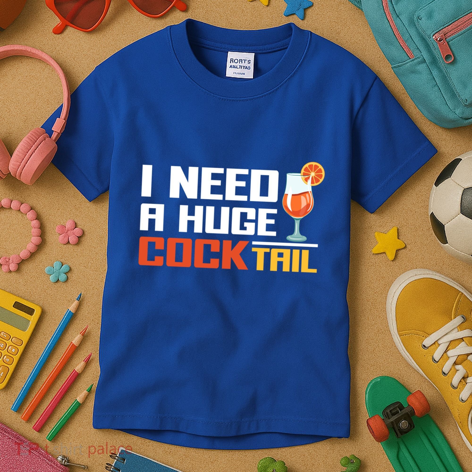I Need A Huge Cocktail Fun Adult Humour ’S Embarrassing Cool Gift Kids T-Shirt