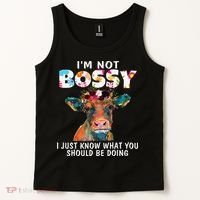 I'm Not Bossy I Just Know What You Should Be Doing Cow Lover Tank Top thumb 2