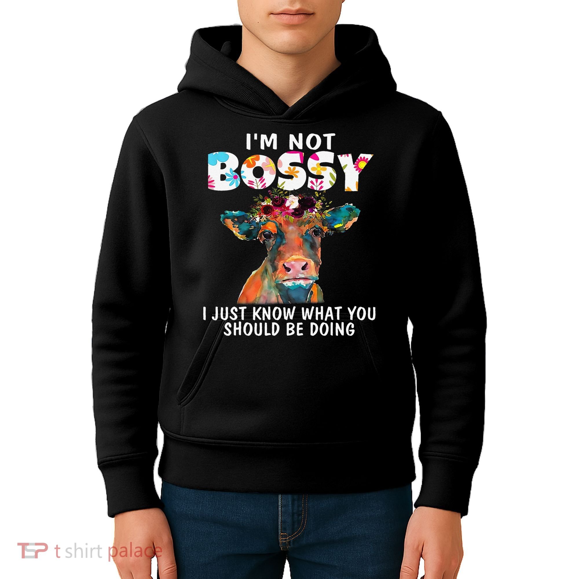 I'm Not Bossy I Just Know What You Should Be Doing Cow Lover Kids Hoodie