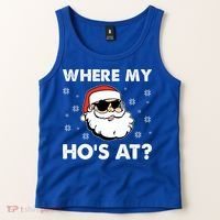 Inappropriate Naughty Christmas Funny Xmas WhereS My Hos At Great Gift Tank Top thumb 2