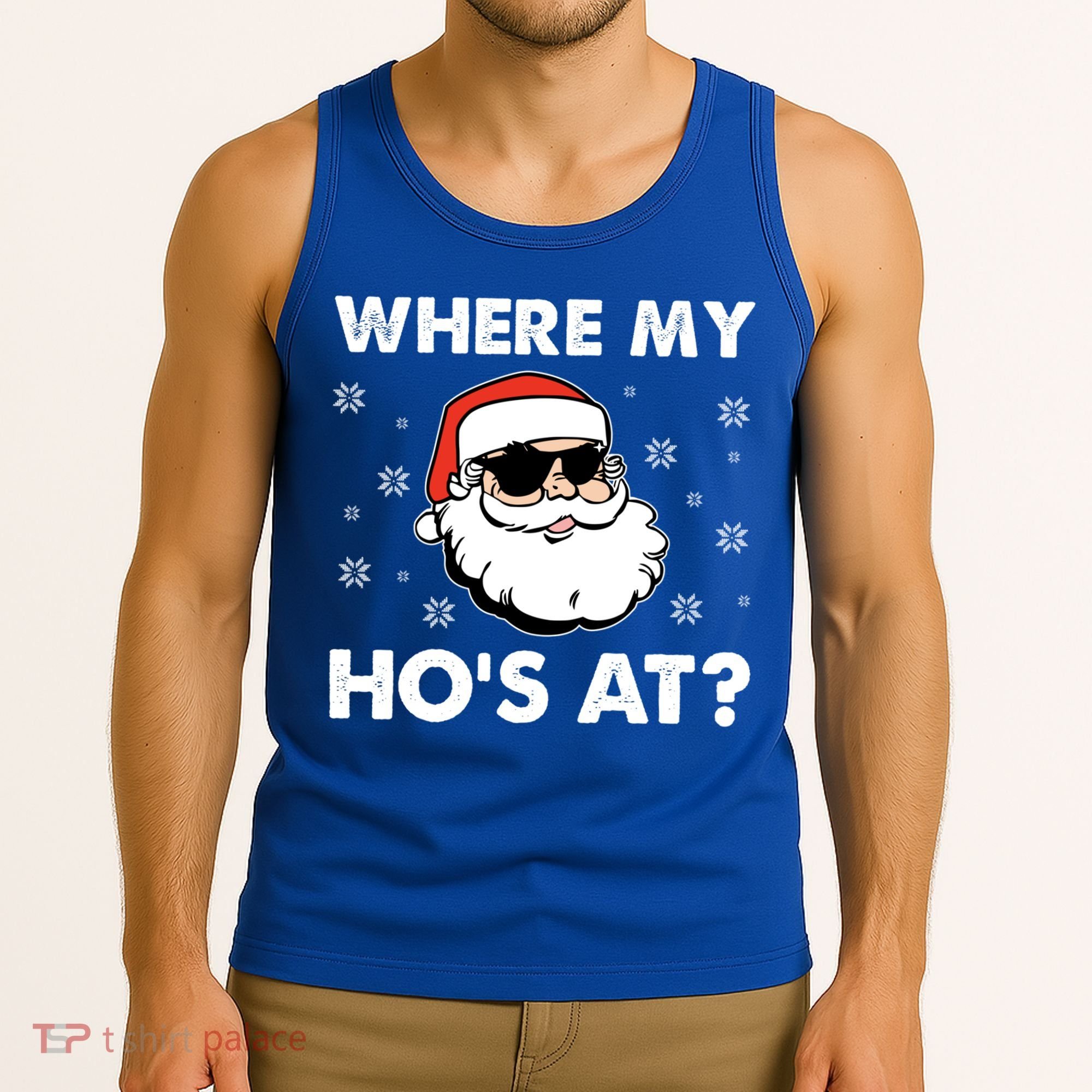Inappropriate Naughty Christmas Funny Xmas WhereS My Hos At Great Gift Tank Top