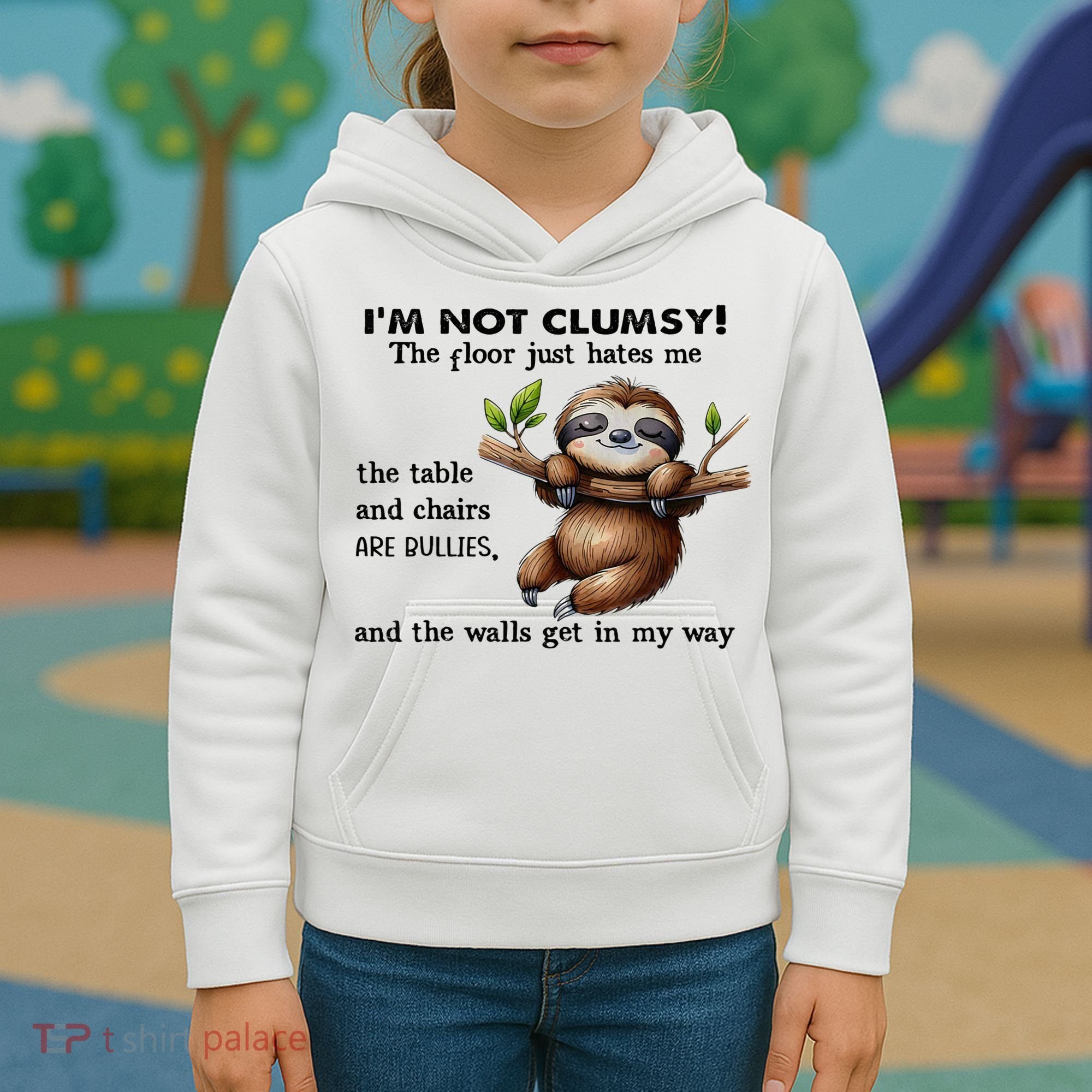IM Not Clumsy The Floor Just Hates Me The Table And Chairs Kids Hoodie
