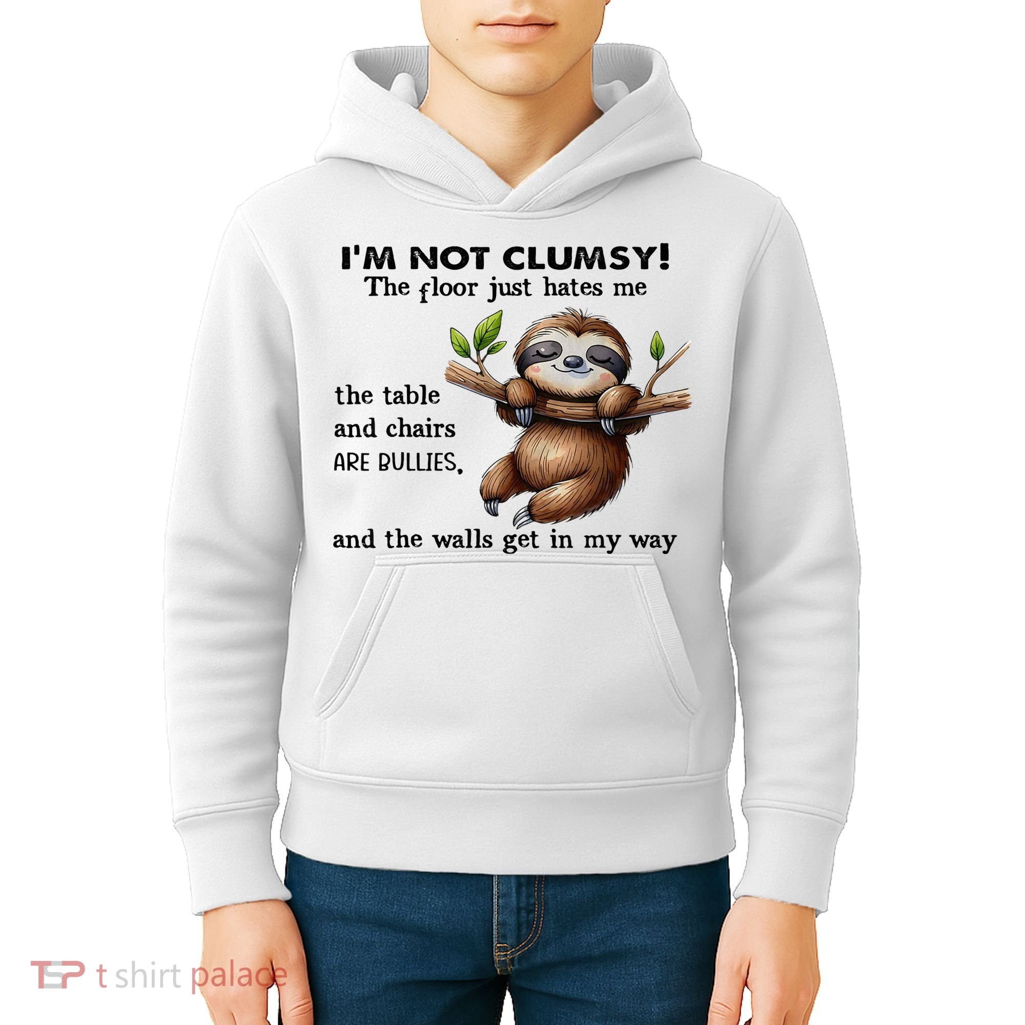 IM Not Clumsy The Floor Just Hates Me The Table And Chairs Kids Hoodie
