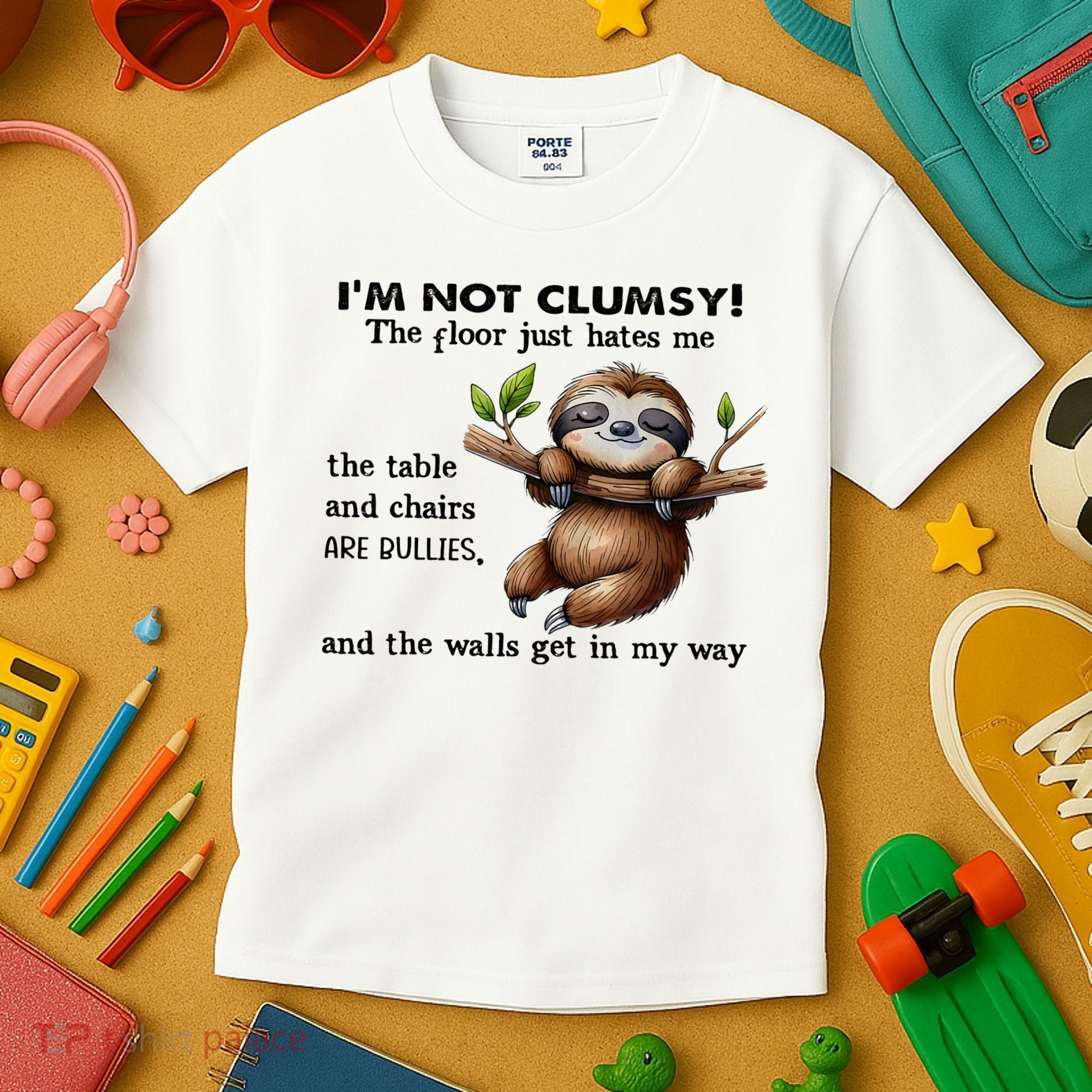 IM Not Clumsy The Floor Just Hates Me The Table And Chairs Kids T-Shirt
