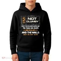 Im Not Clumsy Funny Sayings Sarcastic Kids Hoodie thumb 4