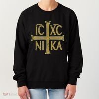 Icxc Nika Christogram Cross Orthodox Christian Discreet Women's Sweatshirt thumb 0