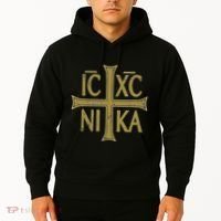 Icxc Nika Christogram Cross Orthodox Christian Discreet Hoodie thumb 2