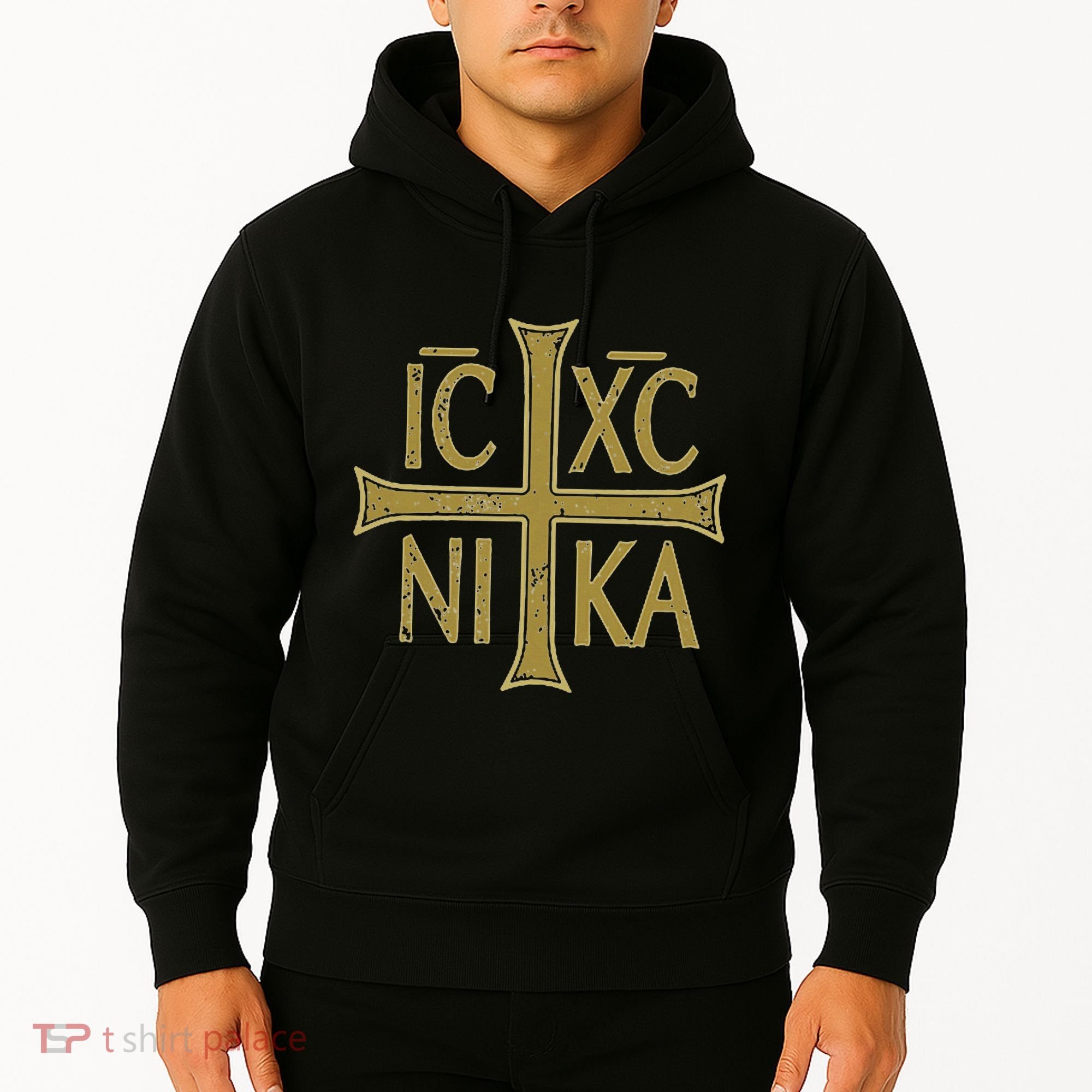 Icxc Nika Christogram Cross Orthodox Christian Discreet Hoodie
