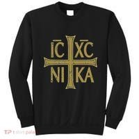 Icxc Nika Christogram Cross Orthodox Christian Discreet Sweatshirt thumb 0