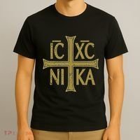 Icxc Nika Christogram Cross Orthodox Christian Discreet T-Shirt thumb 3