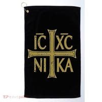 Icxc Nika Christogram Cross Orthodox Christian Discreet Golf Towel thumb 0
