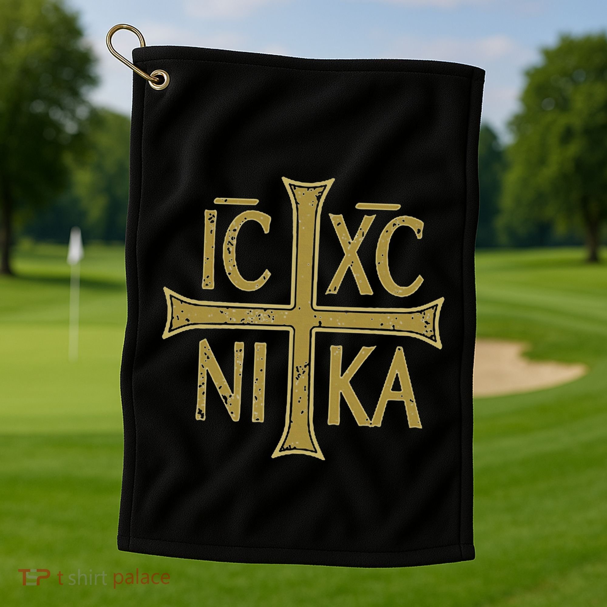 Icxc Nika Christogram Cross Orthodox Christian Discreet Golf Towel