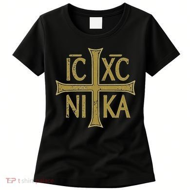 Icxc Nika Christogram Cross Orthodox Christian Discreet Women's T-Shirt