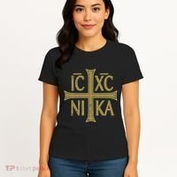 Icxc Nika Christogram Cross Orthodox Christian Discreet Women's T-Shirt thumb 4