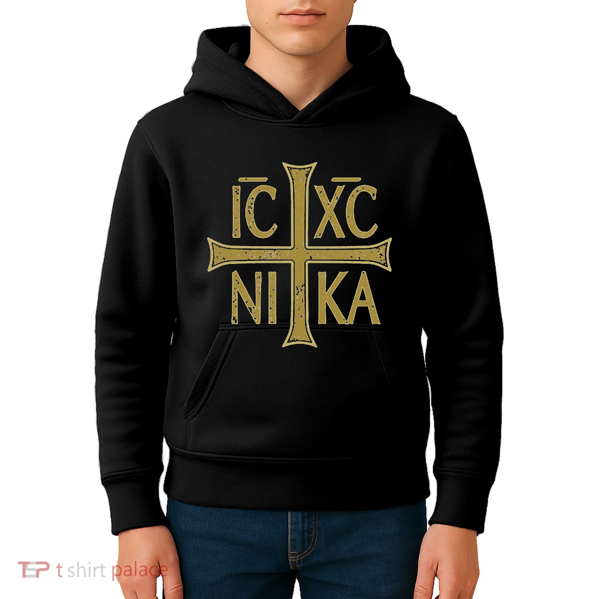 Icxc Nika Christogram Cross Orthodox Christian Discreet Kids Hoodie
