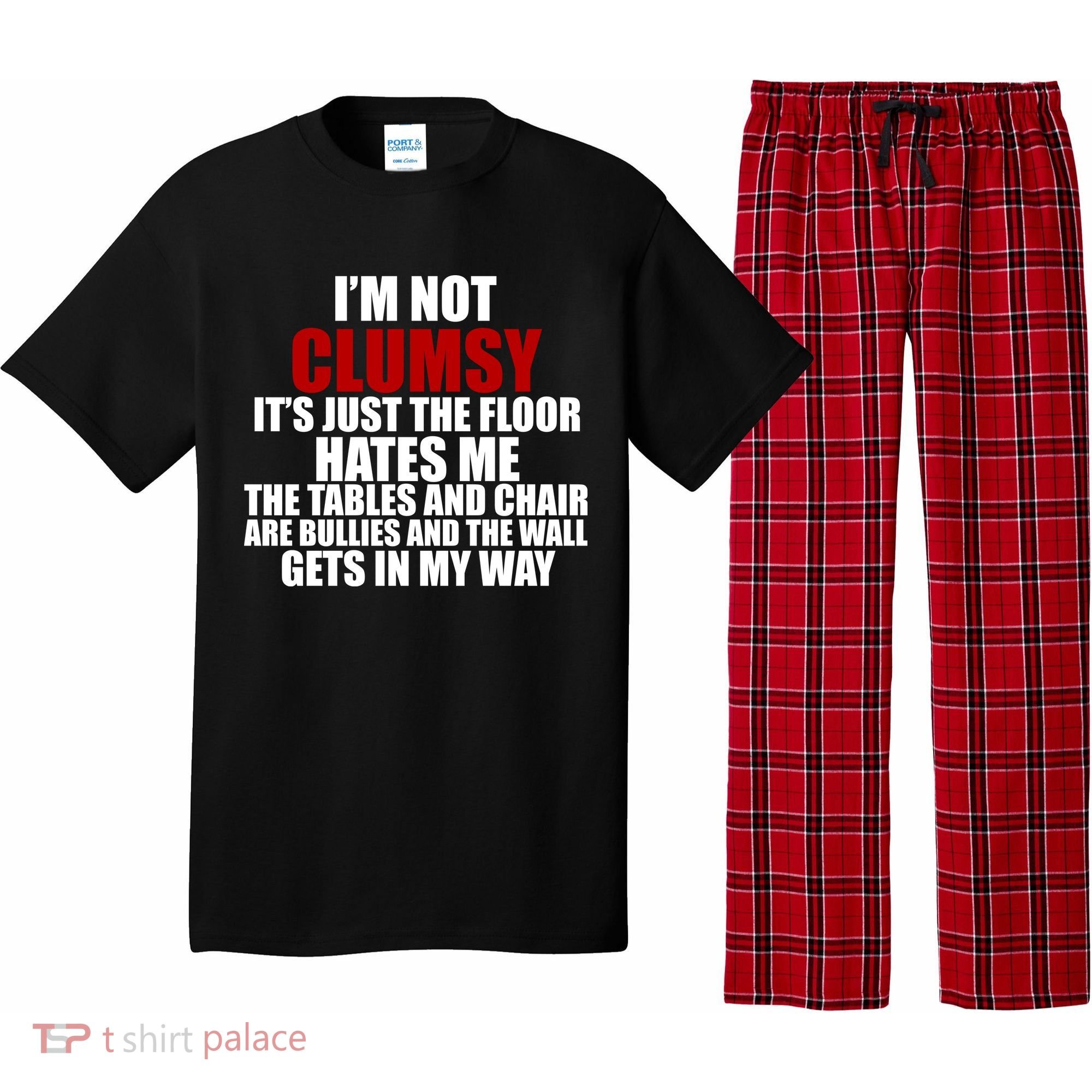 I'm Not Clumsy It's Just The Flor Hates Me Funny Pajama Set