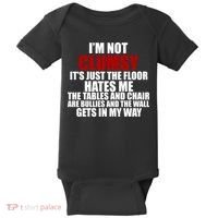 I'm Not Clumsy It's Just The Flor Hates Me Funny Baby Bodysuit thumb 0