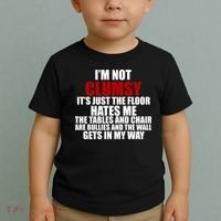 I'm Not Clumsy It's Just The Flor Hates Me Funny Toddler T-Shirt thumb 2