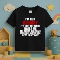 I'm Not Clumsy It's Just The Flor Hates Me Funny Toddler T-Shirt thumb 3