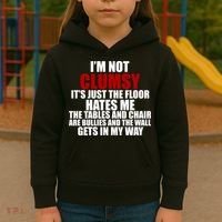 I'm Not Clumsy It's Just The Flor Hates Me Funny Kids Hoodie thumb 3