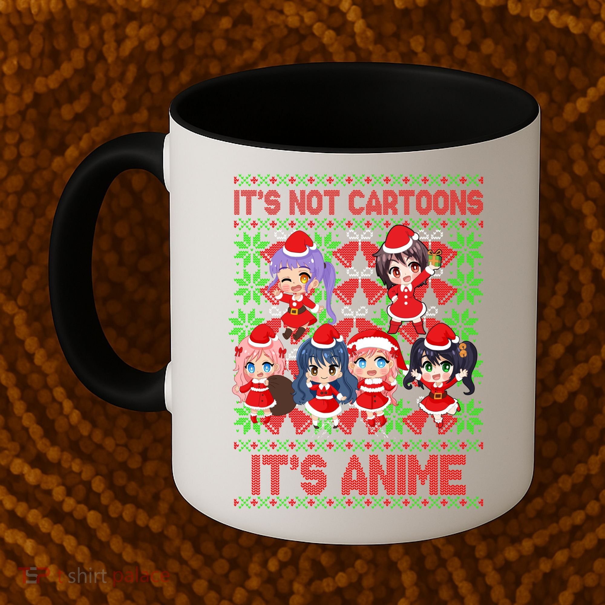 Its Not Cartoons Its Anime Ugly Christmas Coffee Mug