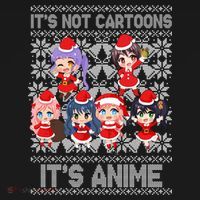 Its Not Cartoons Its Anime Ugly Christmas Women's Hoodie thumb 2