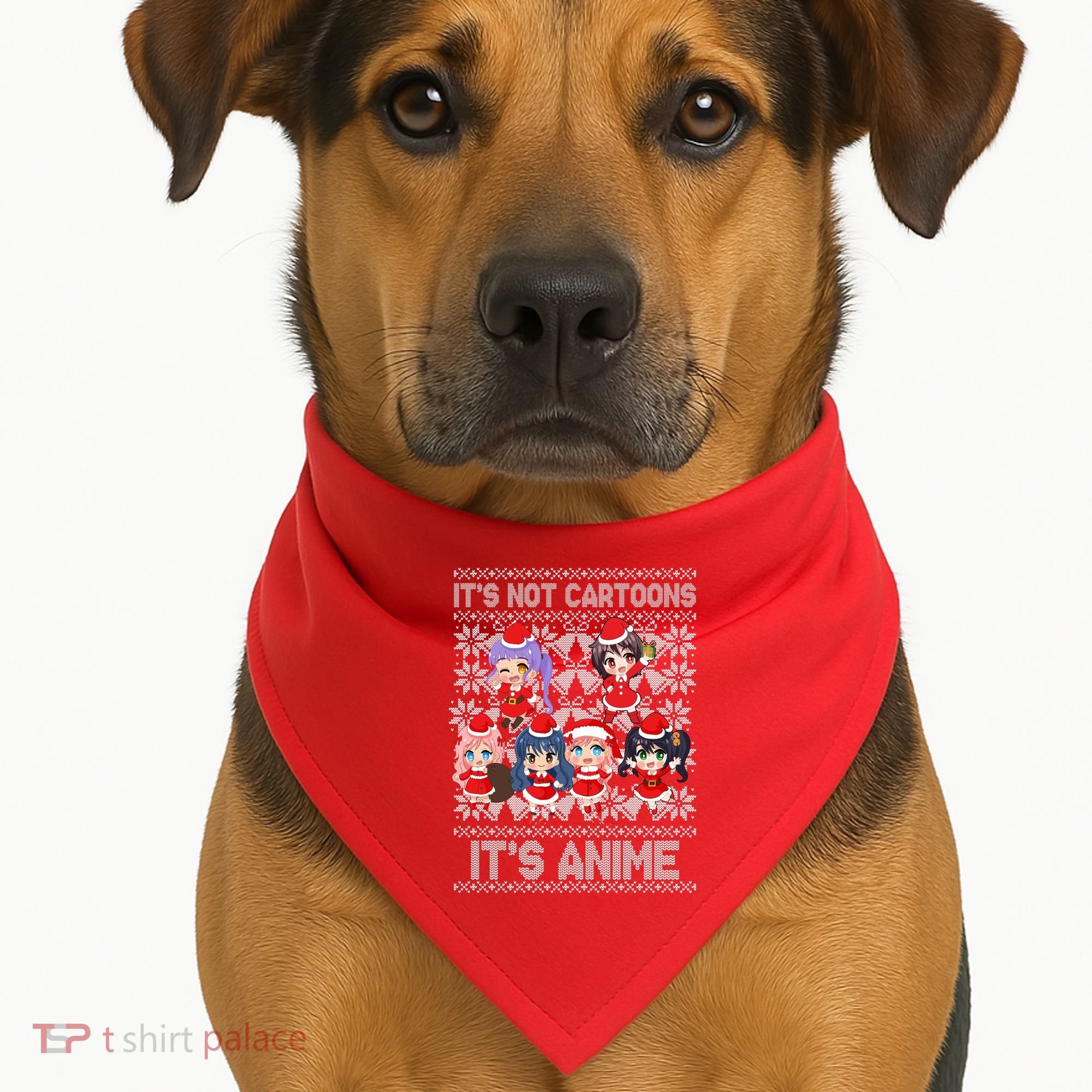 Its Not Cartoons Its Anime Ugly Christmas USA-Made Doggie Bandana