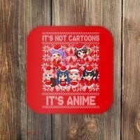 Its Not Cartoons Its Anime Ugly Christmas Coaster thumb 0