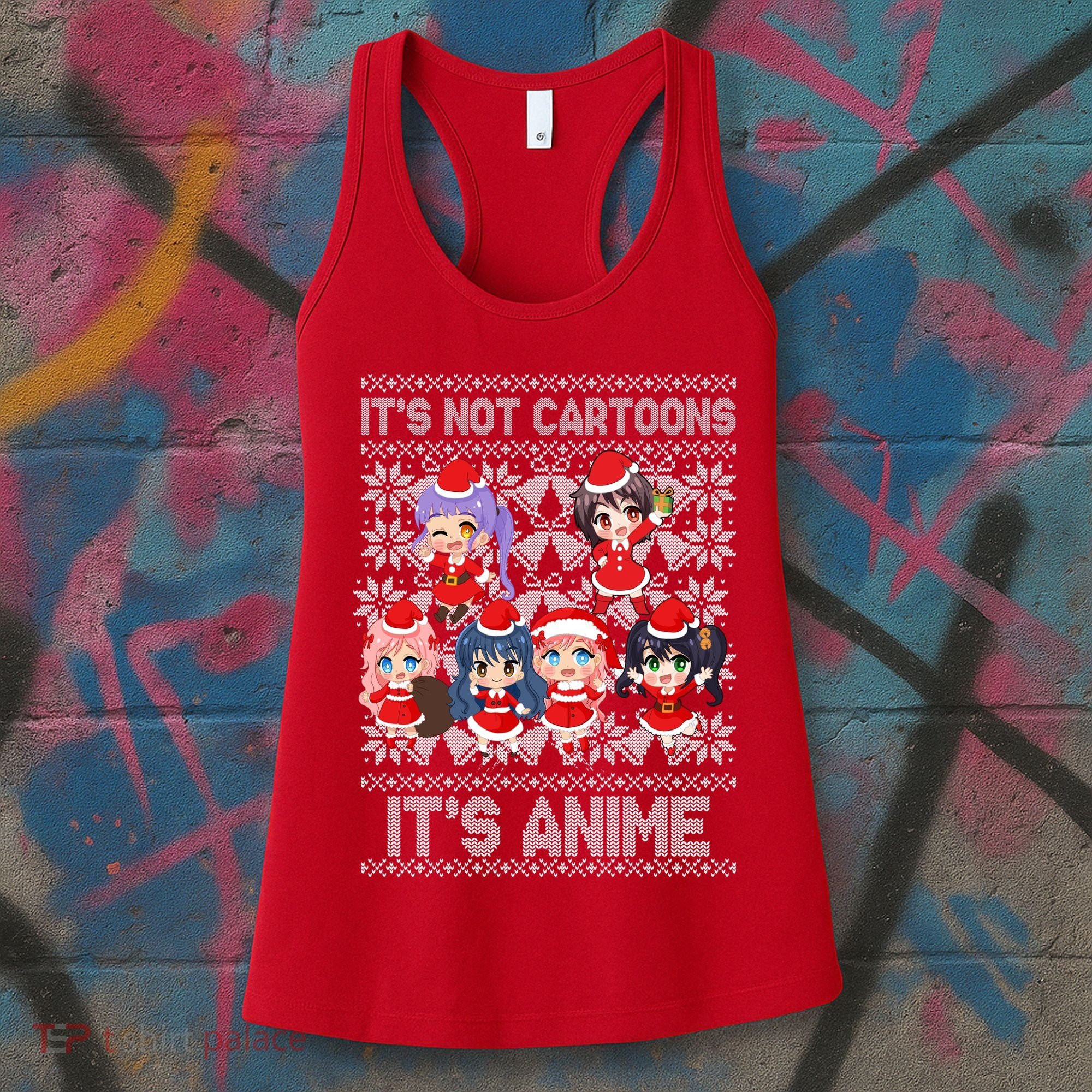 Its Not Cartoons Its Anime Ugly Christmas Women's Tank Top