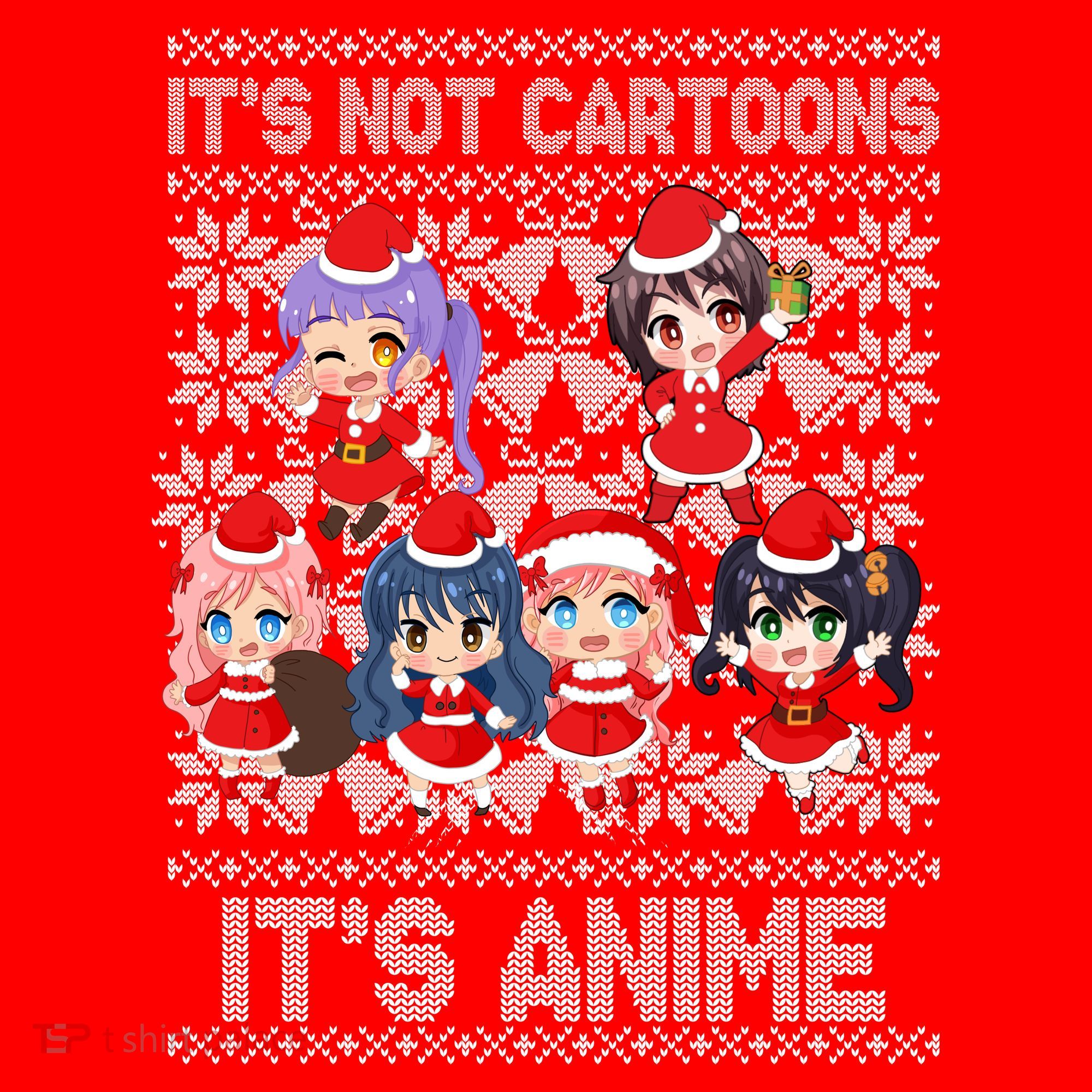 Its Not Cartoons Its Anime Ugly Christmas Women's Tank Top