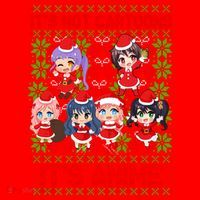 Its Not Cartoons Its Anime Ugly Christmas Santa Hat thumb 1