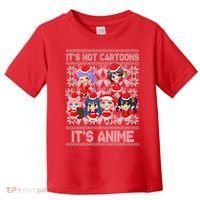 Its Not Cartoons Its Anime Ugly Christmas Toddler T-Shirt thumb 0