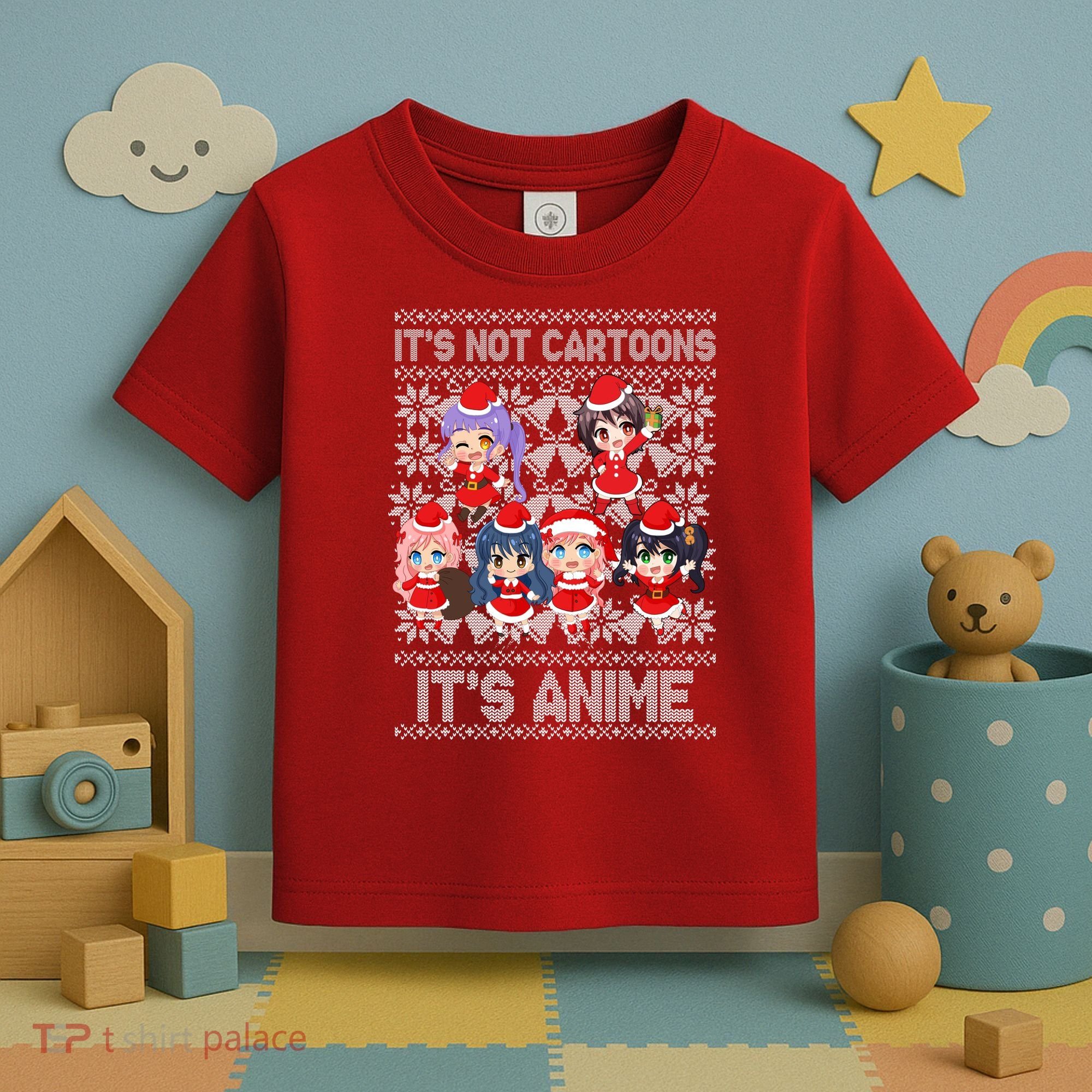 Its Not Cartoons Its Anime Ugly Christmas Toddler T-Shirt
