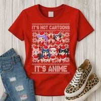 Its Not Cartoons Its Anime Ugly Christmas Women's T-Shirt thumb 3